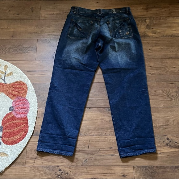 Vintage Y2K 2000s Makeveli Tupac Brand Baggy widelegged Faded Jeans - Picture 4 of 5